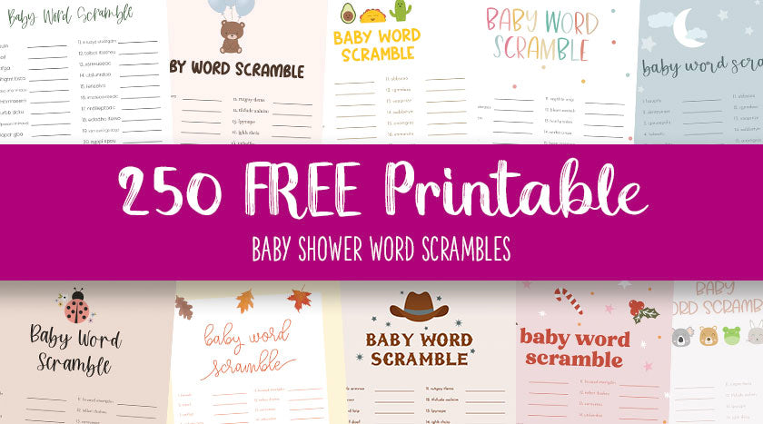 Baby Shower Word Scrambles
