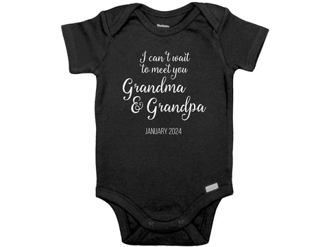 I Can't Wait To Meet You Grandma & Grandpa CUSTOMIZABLE Onesie©/Bodysuit