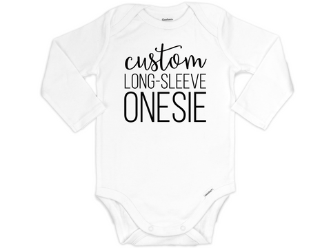 Custom White Long-Sleeve Onesie