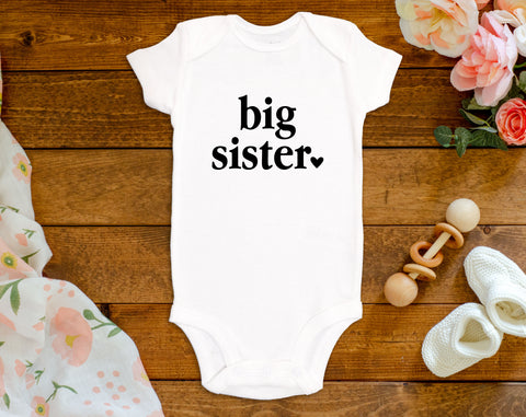 Big Sister With Heart Onesie©/Bodysuit