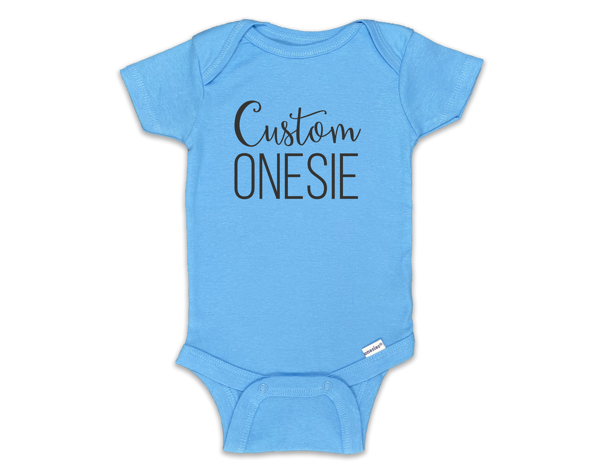 Custom Blue Short Sleeve Onesie