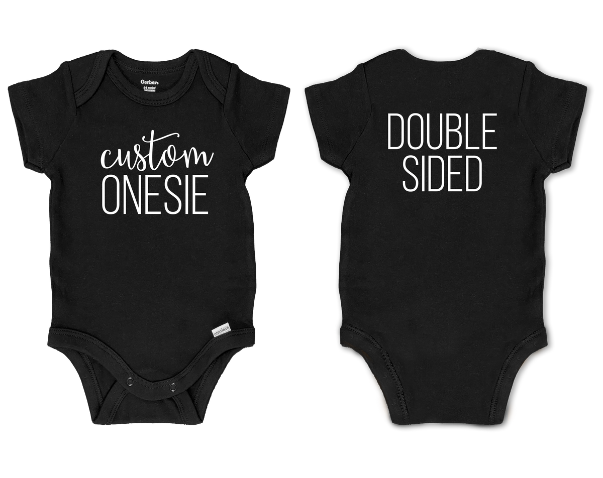 Double-Sided Custom Onesie©/Bodysuit - Black