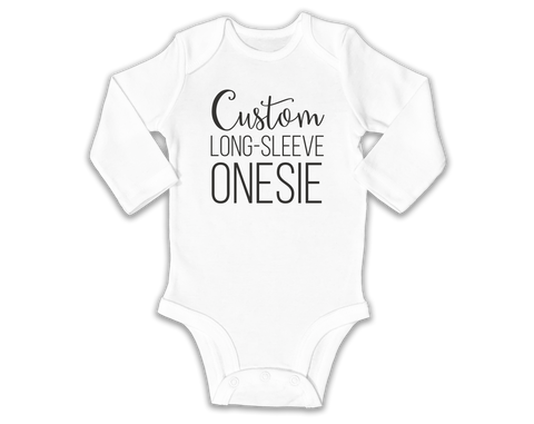 Custom White Long-Sleeve Onesie