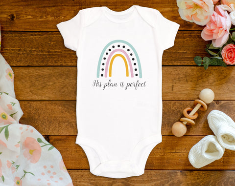 His Plan is Perfect Rainbow Baby Onesie©/Bodysuit