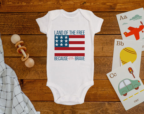 Land of the Free Home of the Brave Onesie©/Bodysuit