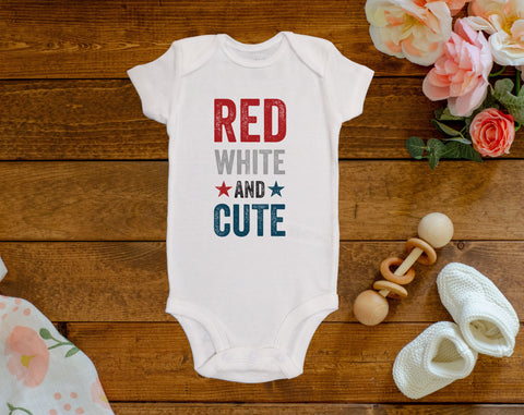 Red White and Cute Onesie©/Bodysuit