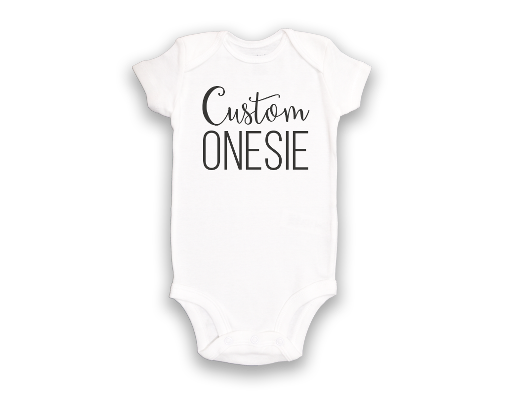 Custom White Short Sleeve Onesie